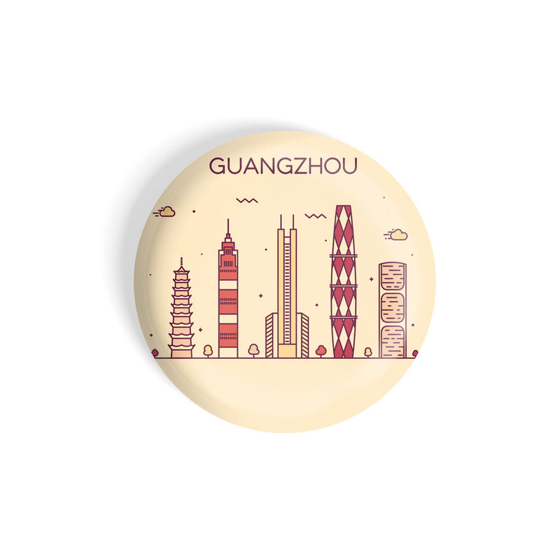 dhcrafts Round Fridge Magnet Brown Color Guangzhou Glossy Finish Design Pack of 1 (58 mm)